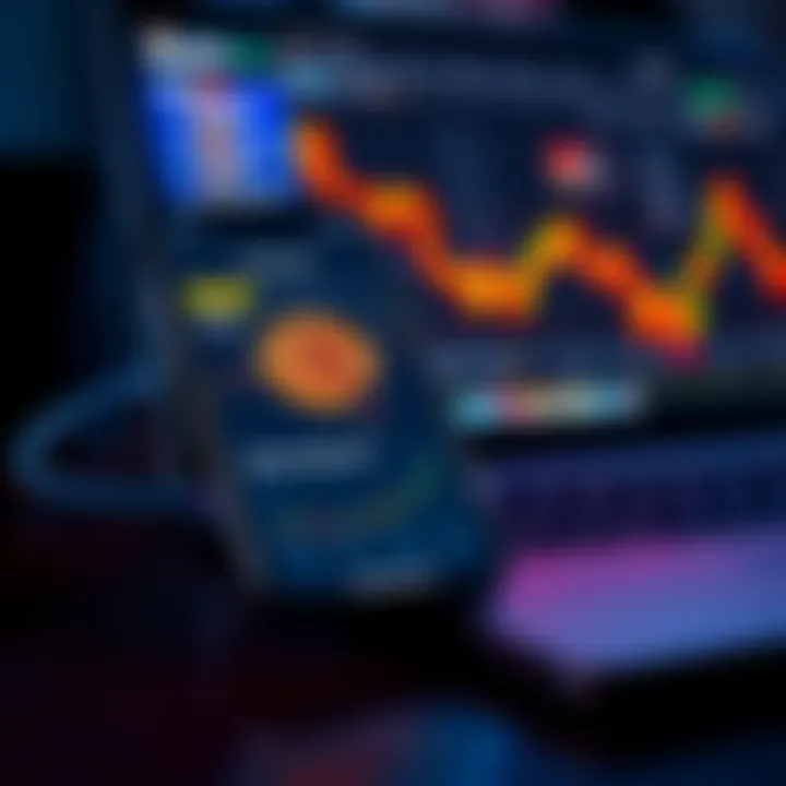 Essential Crypto Tools for Beginners A smartphone displaying a Bitcoin wallet app with charts and investment tracking features, alongside a laptop showing a cryptocurrency exchange platform