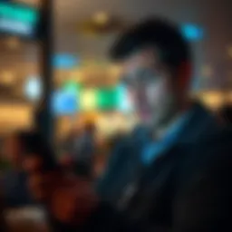A frustrated Estonian citizen looks at their phone with a concerned expression, reflecting on a recent account rejection by Revolut despite providing valid documents.