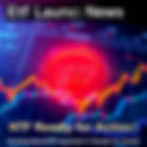 A financial graph showing rising trends and an ETF logo with excitement around it.