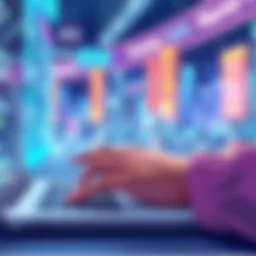 Illustration of a person using a digital platform to swap ETH for USDC, focusing on minimizing slippage during large transactions.