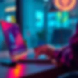 A person using a laptop to convert Ethereum into USDC through a decentralized platform without KYC requirements.