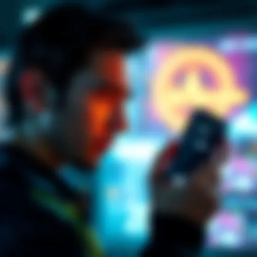 A frustrated person looking at their phone with a long loading screen, representing delays in ETH processing on the Earn app.