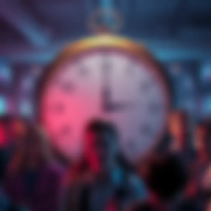 A clock showing two months and people looking concerned about ETH staking delays