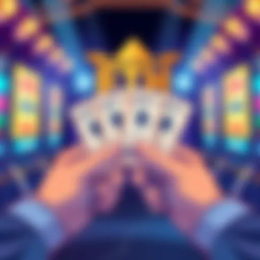 ETH Ticket Collection Illustration of hands holding multiple ETH tickets with a prize symbol in the background