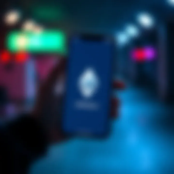 A person holding a smartphone showing Apple Pay and a digital representation of Ethereum logo, expressing urgency to exchange cryptocurrency for a headset purchase.