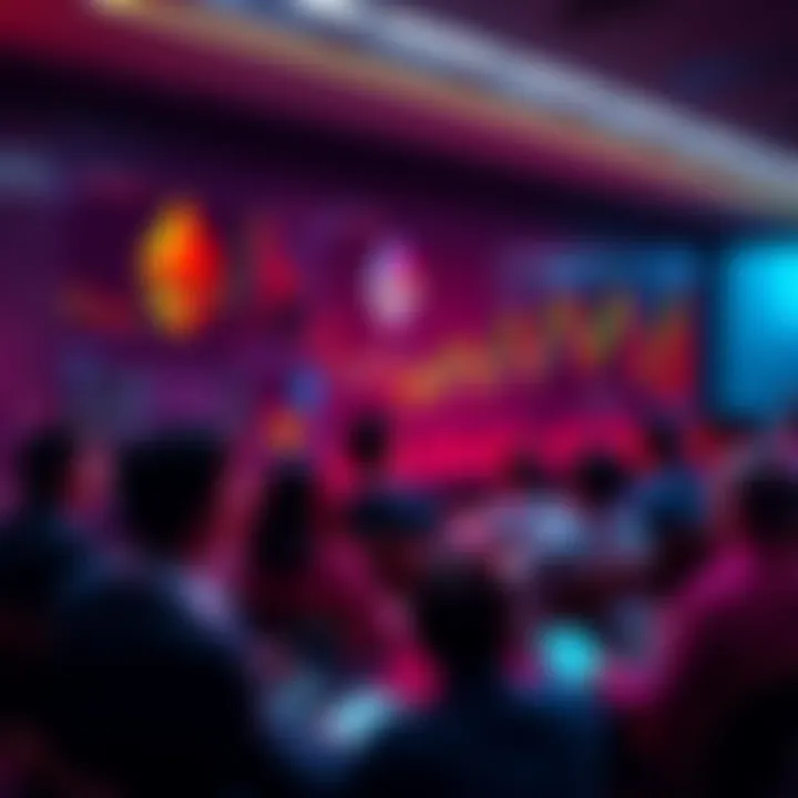 A vibrant online community discussing Ethereum topics with graphs and charts representing price trends and news updates