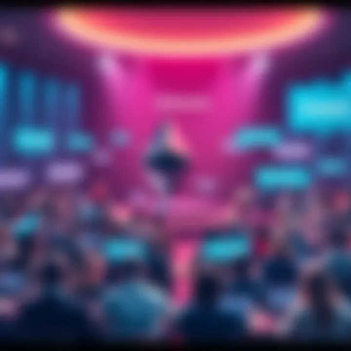 A vibrant forum where people talk about Ethereum and DeFi topics, featuring chat bubbles and discussion threads.