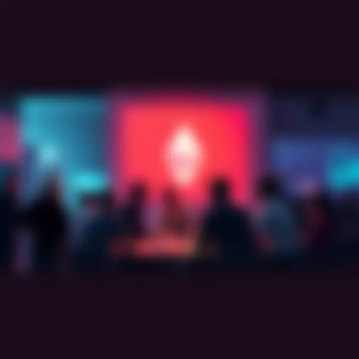 Ethereum Discussion Gathering A group of people discussing Ethereum trends and news in a casual setting.