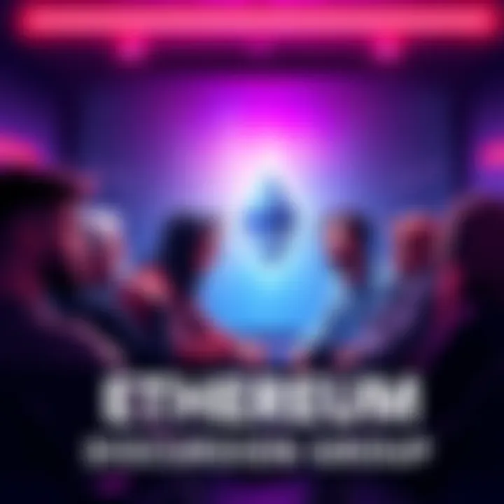 A group of people chatting about Ethereum, sharing news and price trends, in a lively discussion setting.