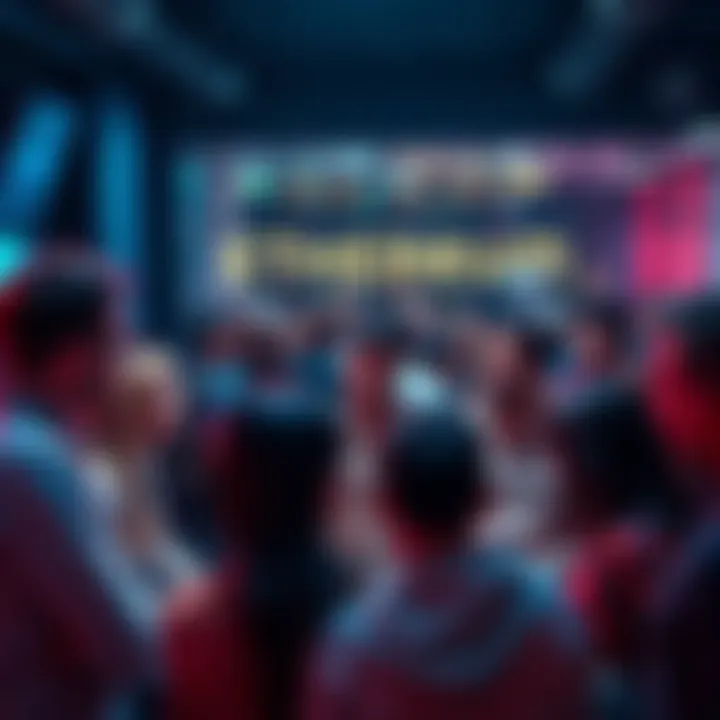 A group of diverse people sharing ideas about Ethereum in a lively discussion setting.