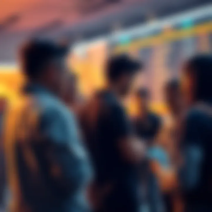 A group of people engaging in conversation about Ethereum topics, sharing ideas and insights.