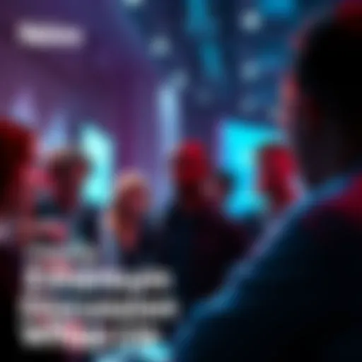 Ethereum community discussion A vibrant group of people engaged in a discussion about Ethereum topics and updates.