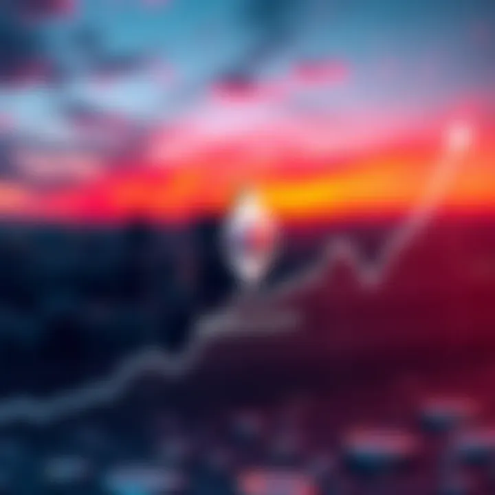 A graph showing a sharp increase in Ethereum ETF inflows, with the Ethereum logo and a rising trend line.