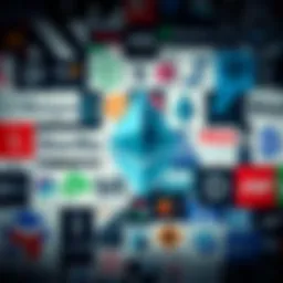 A collage of major financial logos like JP Morgan and BlackRock with Ethereum's logo at the center, symbolizing trust in blockchain technology for financial transactions.