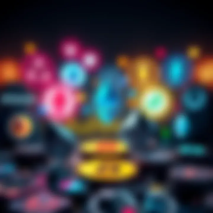 A graphic showing various Ethereum mining pool logos and symbols related to cryptocurrency mining