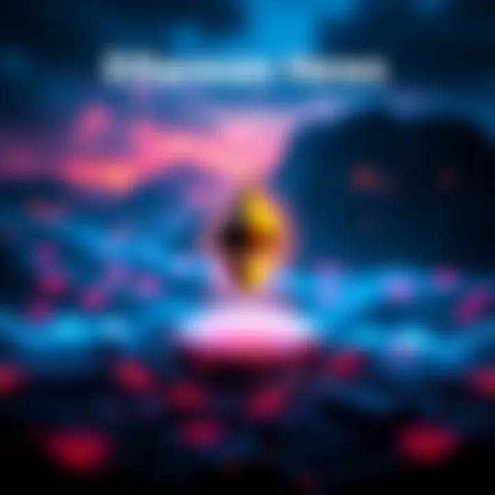 Ethereum News Insights A creative representation of Ethereum's evolving landscape and community engagement