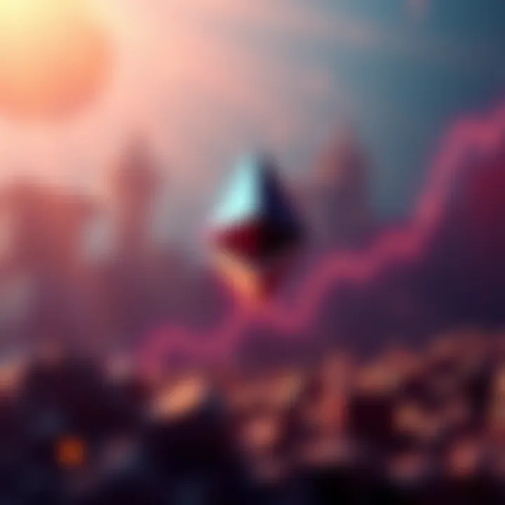 Graph showing Ethereum price rising towards $20,000 with tokenization symbol in the background