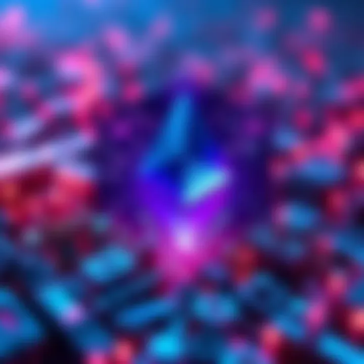 Visualization of Ethereum symbol with digital assets representing $300 billion in real world assets.