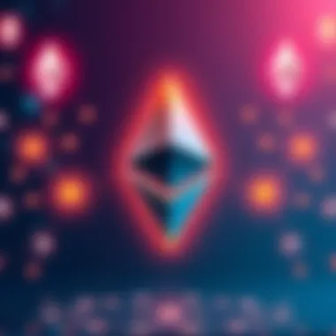 Ethereum Upgrade Concept Illustration showing Ethereum logo with symbols of scalability and lower fees, depicting transformation in network interactions