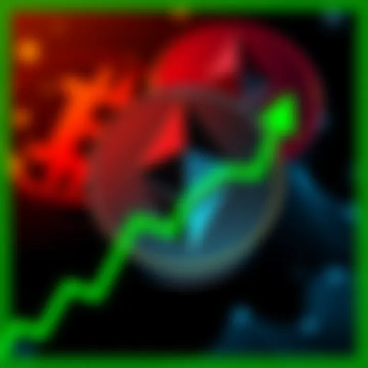 Ethereum logo surrounded by a green upward graph indicating a 76.75% return