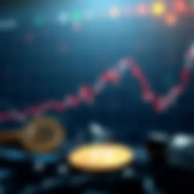 Ethereum Decline Compared to Bitcoin Graph showing Ethereum's value dropping while Bitcoin's value rises, illustrating the contrast in their market trends