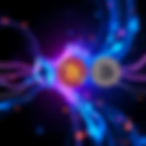A graphic representation of Ethereum being swapped for Bitcoin with arrows indicating flow between the two cryptocurrencies