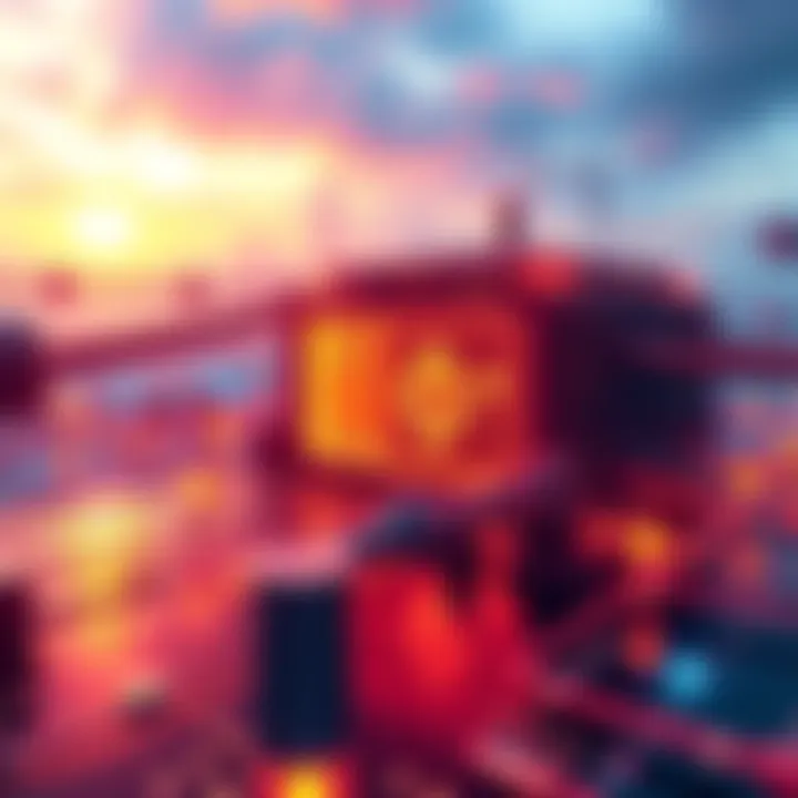 A digital illustration showing a futuristic Ethereum network with block building elements like ePBS, FOCIL, and encrypted mempools, emphasizing user privacy and transaction efficiency.