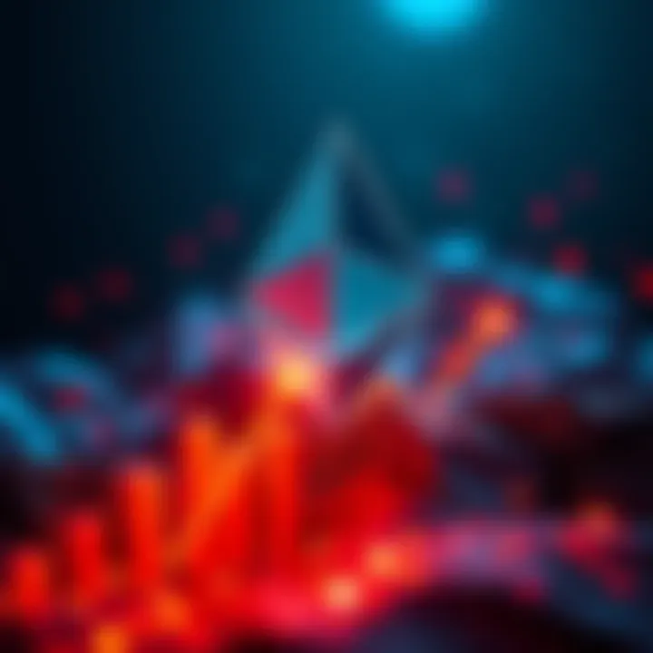 Visualization of Ethereum logo with upward graph indicating increased capacity