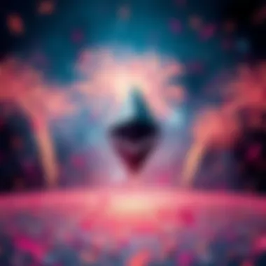 A vibrant celebration scene featuring the Ethereum logo with confetti and fireworks, symbolizing recent milestones in the crypto market.
