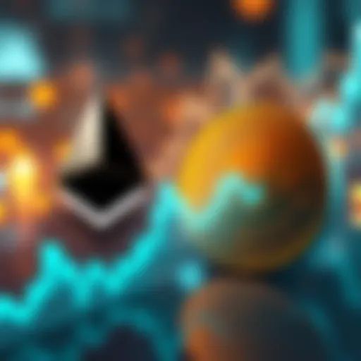 A visual comparison of Ethereum Classic and Bitcoin Cash logos with a graph showing their market trends.