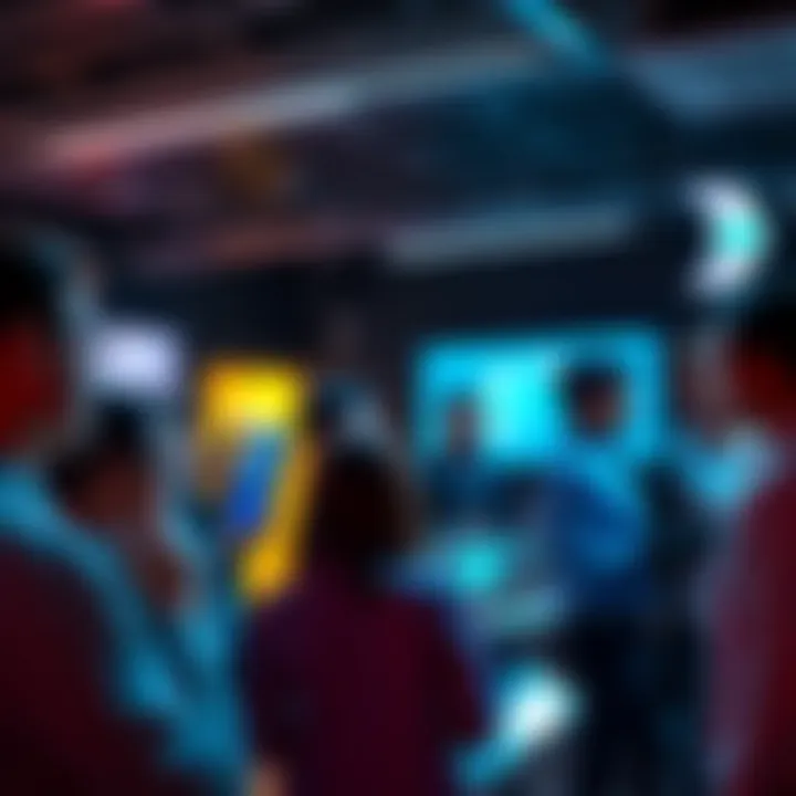 A group of people discussing Ethereum, showcasing news and price updates in a lively setting.