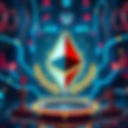 A graphic showing Ethereum's logo with symbols of legal support and institutional backing, highlighting its role in the crypto market.
