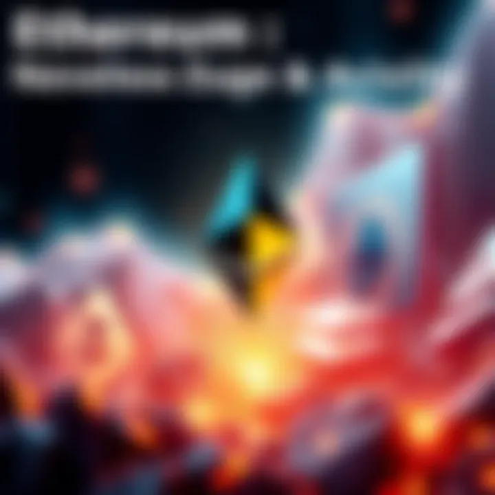 A visual representation of Ethereum leading in developer activity, with logos of Solana, Sui, NEAR, and Cosmos showing their rise in competition.