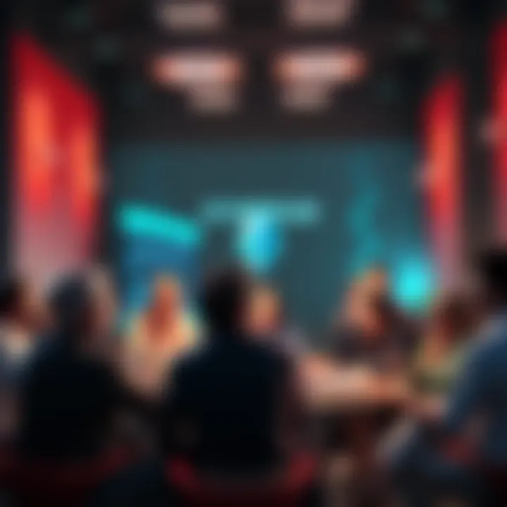 Group of people discussing Ethereum topics, including news and price analysis, at a virtual meet-up