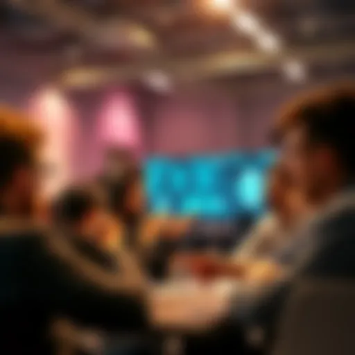 A diverse group of people chatting about Ethereum topics in a lively online forum setting