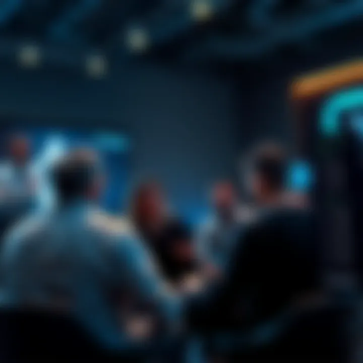 A group of people engaging in a lively discussion about Ethereum cryptocurrency.