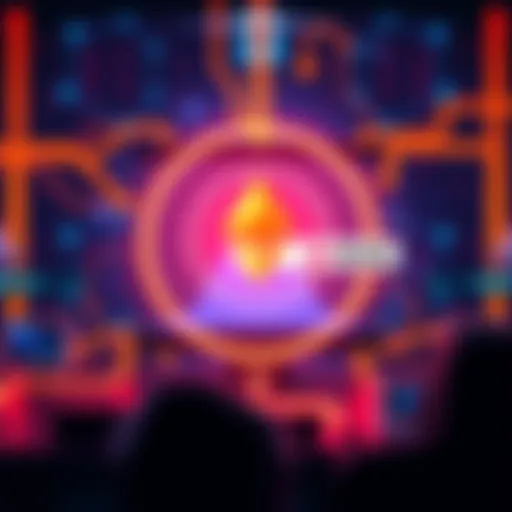 Ethereum ENS Registration Process A visual representation of Ethereum's ENS registration, showing a secure connection with a shield symbol and a computer screen displaying an ENS address.