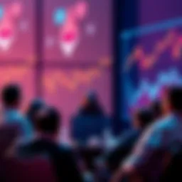 People discussing the pros and cons of investing in Ethereum ETFs, with charts and graphs highlighting market trends.