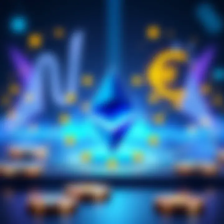 Visual representation of Ethereum logo with Euro symbols, symbolizing a new Euro stablecoin infrastructure