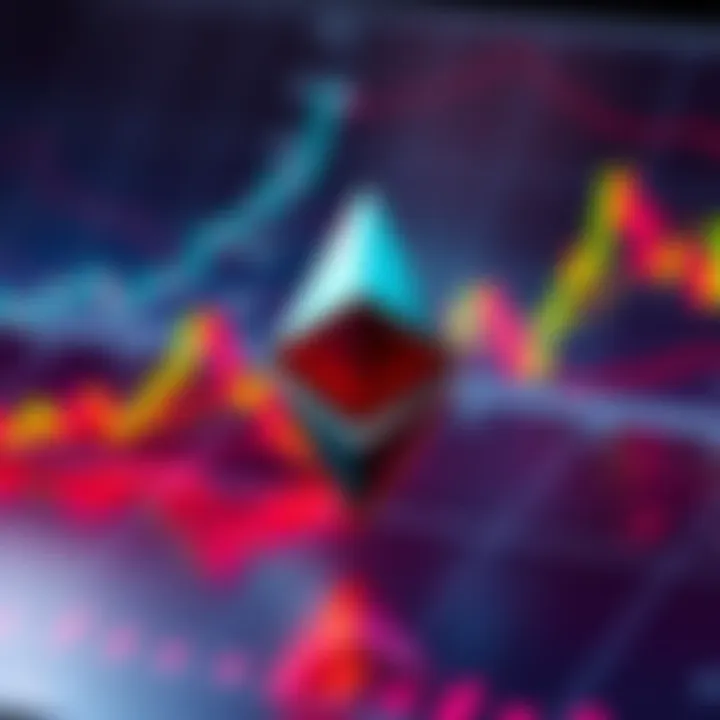 Illustration of Ethereum symbol with a background of financial charts, representing its role in modern finance.