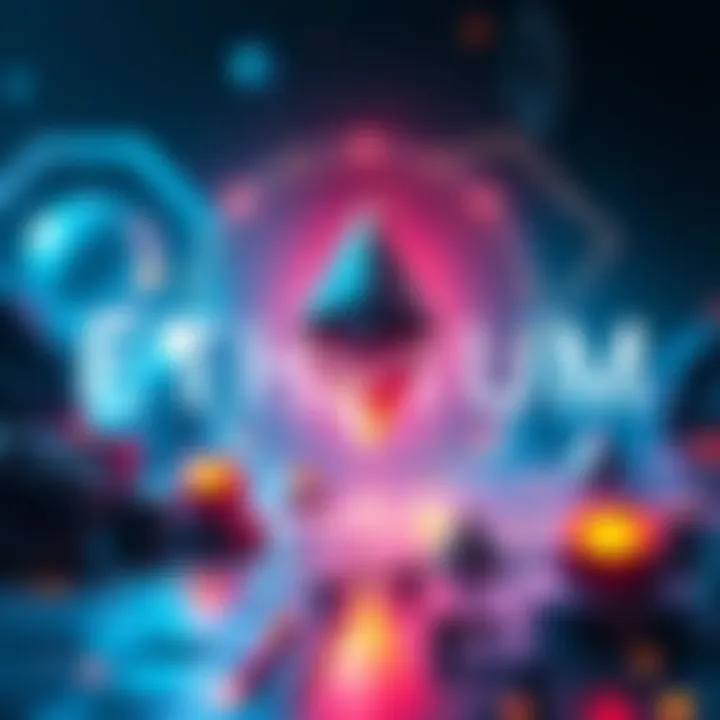 Conceptual illustration of Ethereum's blockchain evolution with futuristic elements