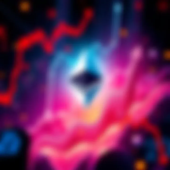 Ethereum Futures Trading Surge Illustration of Ethereum logo with upward graph and trading symbols, representing increased futures activity