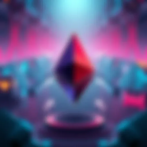 An illustration showing the Ethereum logo with arrows indicating improved transaction processes and state access, highlighting the Glamsterdam upgrade features.