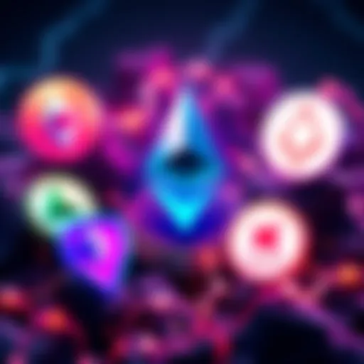 Illustration showing Ethereum logo surrounded by Layer 2 network logos like Arbitrum and Optimism, symbolizing growth and transaction impact.