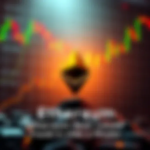 A graphic showing a rising Ethereum logo with financial charts in the background, symbolizing market growth.