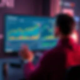 A person looking at a computer screen displaying Ethereum charts and graphs, reflecting on a 2015 email about its potential.