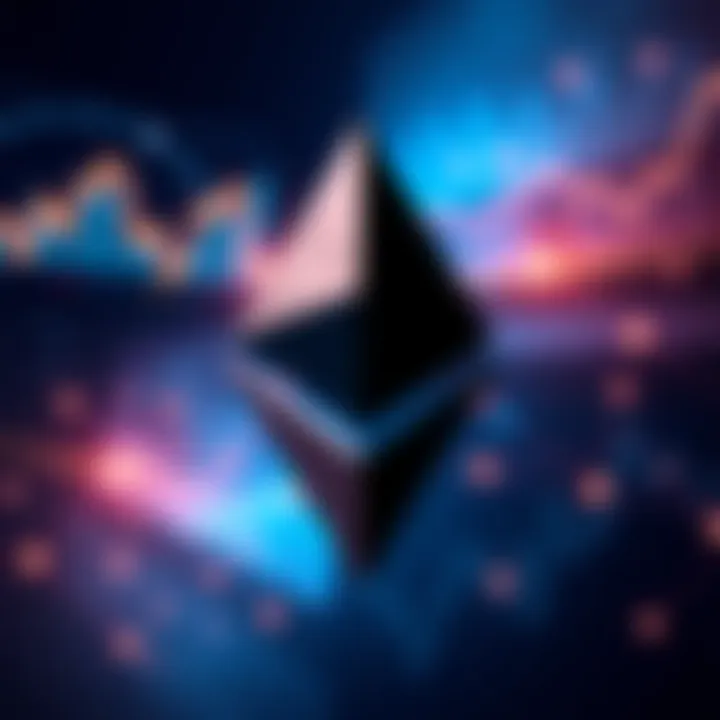 Ethereum logo surrounded by positive growth charts and symbols, representing resilience and growth amidst challenges.