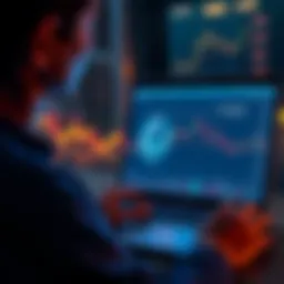 A person looking at a laptop screen displaying Ethereum charts and cryptocurrency information, symbolizing a new investor's journey.
