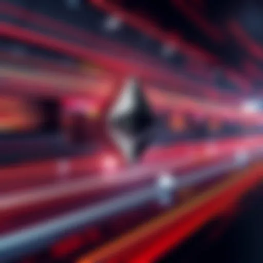 A visual representation showing the Ethereum logo with speed lines, symbolizing high gas throughput and fast transactions.