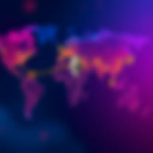 A colorful map showing Ethereum nodes around the world, highlighting growth in the USA, Asia, and Africa